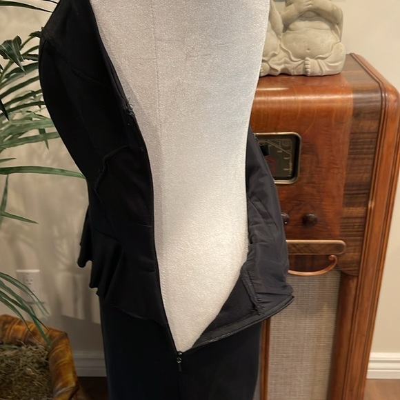 BEBE size 10 black gorgeous halter sleeveless dress with side zipper kick pleat - Picture 6 of 12